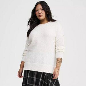Torrid Boucle Sweater White